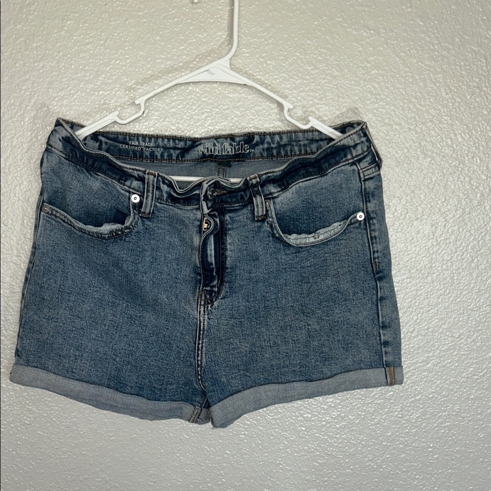 wild fable Indigo Roll-Cuff Denim Shorts